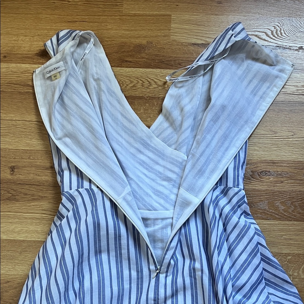 Calvin Klein Blue and White Striped Dress - Picture 5 of 6